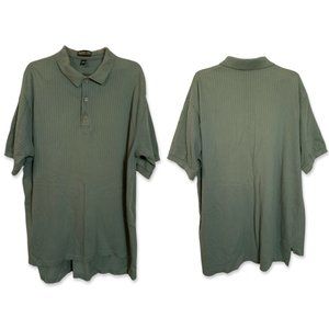Jonathan Corey Collar Pollo Button Short Sleeve  Shirt Mens XL Green
